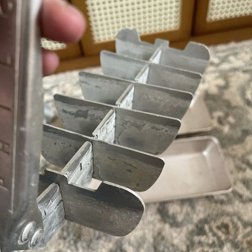 Vintage Philco Kitchen Aluminum Metal Ice Cube Trays, Set of 2